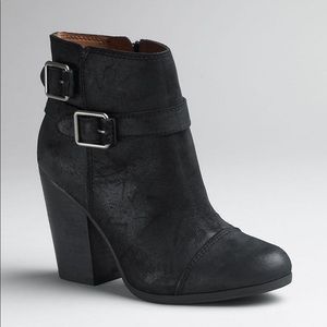 Lucky Brand Laureen Suede Booties Block Heel Boots